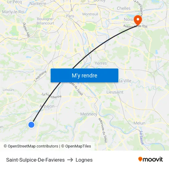 Saint-Sulpice-De-Favieres to Lognes map
