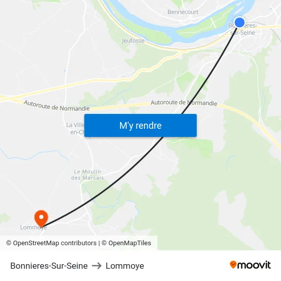 Bonnieres-Sur-Seine to Lommoye map