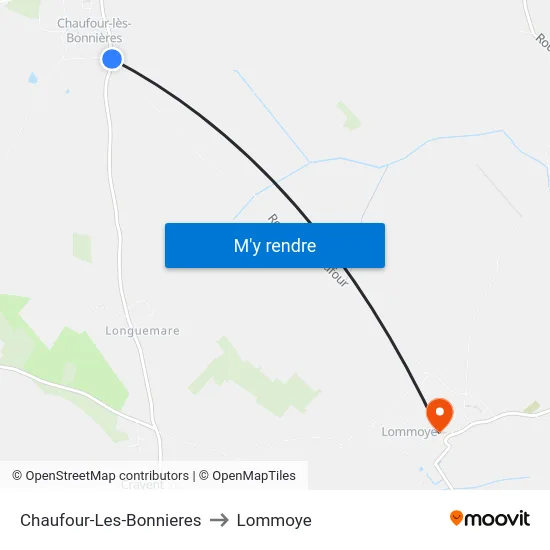 Chaufour-Les-Bonnieres to Lommoye map