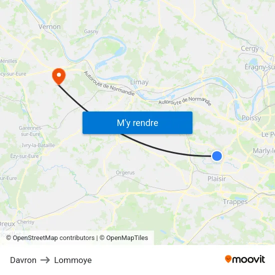 Davron to Lommoye map