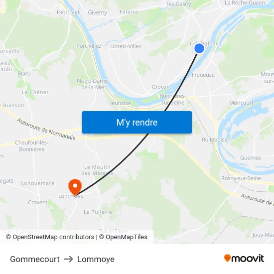 Gommecourt to Lommoye map