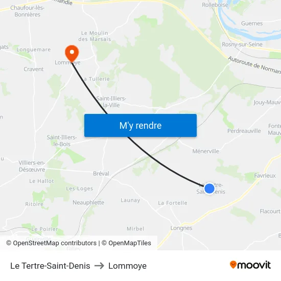 Le Tertre-Saint-Denis to Lommoye map