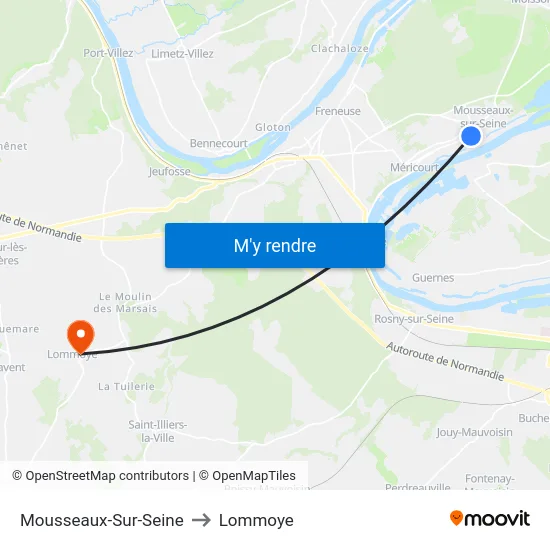 Mousseaux-Sur-Seine to Lommoye map