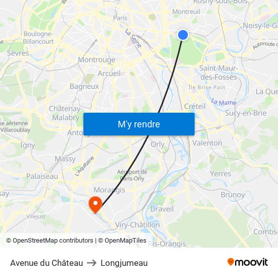 Avenue du Château to Longjumeau map