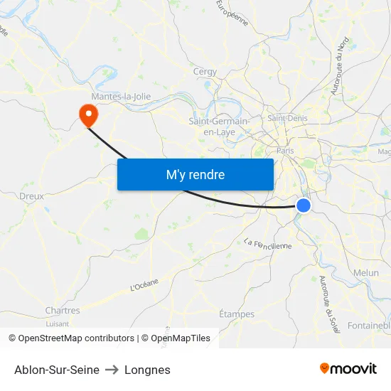 Ablon-Sur-Seine to Longnes map