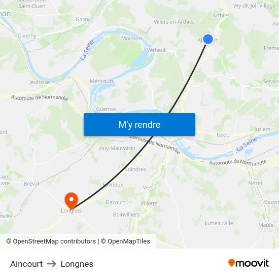 Aincourt to Longnes map