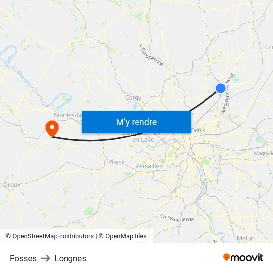 Fosses to Longnes map