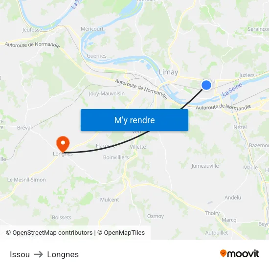 Issou to Longnes map