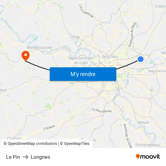 Le Pin to Longnes map