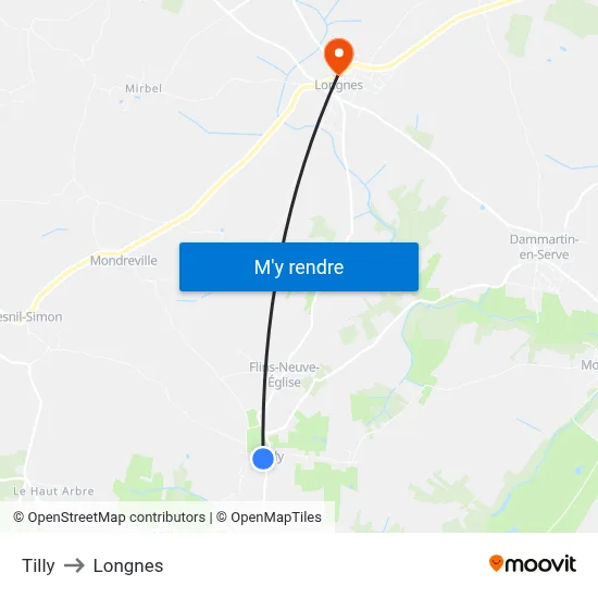 Tilly to Longnes map