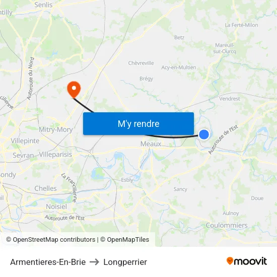 Armentieres-En-Brie to Longperrier map