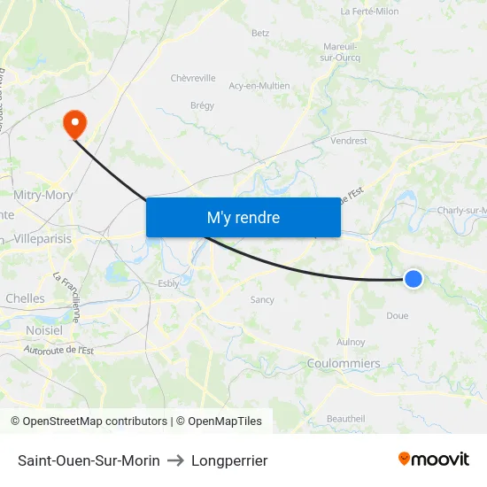 Saint-Ouen-Sur-Morin to Longperrier map