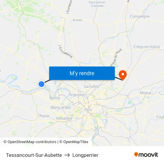 Tessancourt-Sur-Aubette to Longperrier map