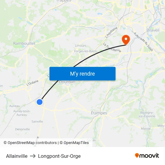 Allainville to Longpont-Sur-Orge map