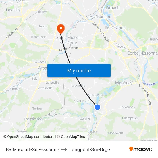 Ballancourt-Sur-Essonne to Longpont-Sur-Orge map