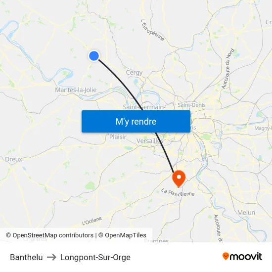 Banthelu to Longpont-Sur-Orge map