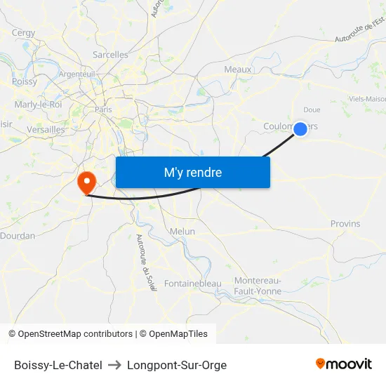 Boissy-Le-Chatel to Longpont-Sur-Orge map