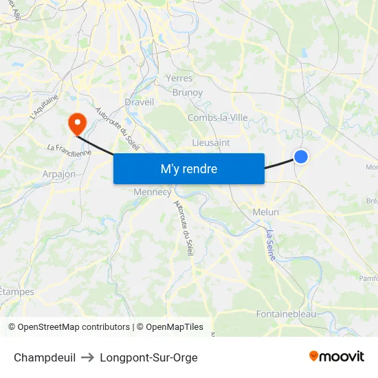 Champdeuil to Longpont-Sur-Orge map