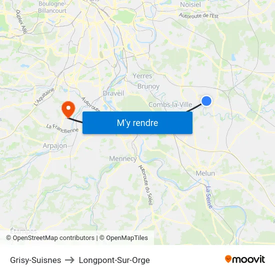 Grisy-Suisnes to Longpont-Sur-Orge map