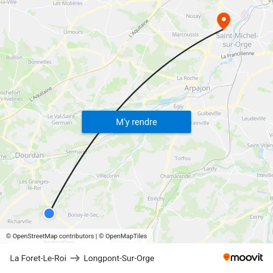La Foret-Le-Roi to Longpont-Sur-Orge map