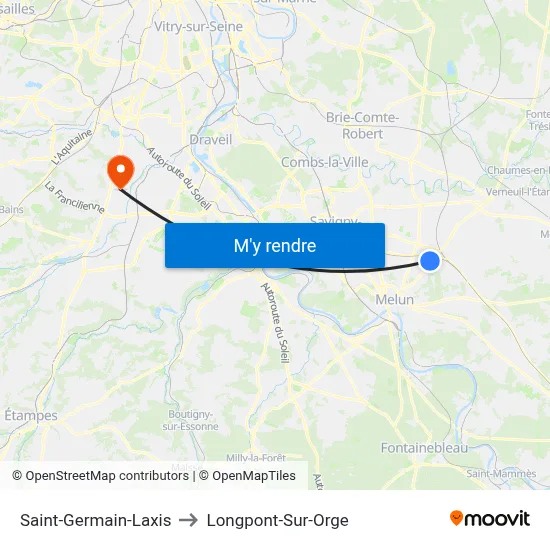 Saint-Germain-Laxis to Longpont-Sur-Orge map