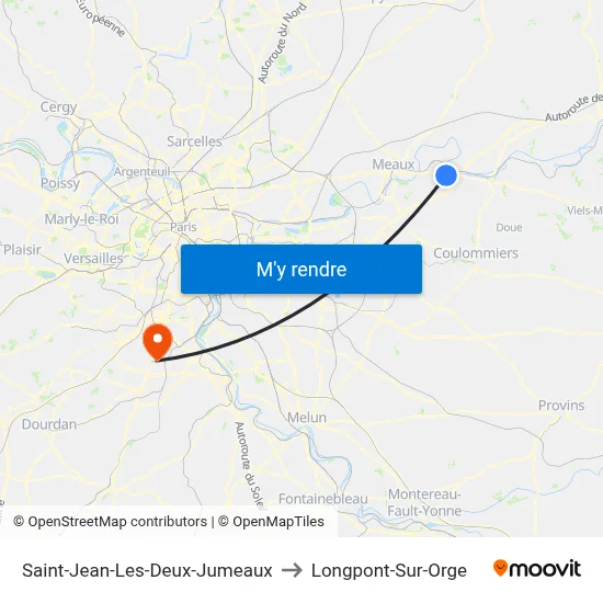 Saint-Jean-Les-Deux-Jumeaux to Longpont-Sur-Orge map