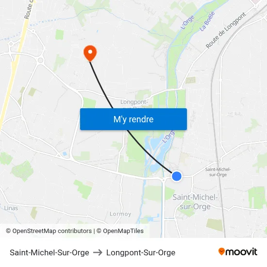 Saint-Michel-Sur-Orge to Longpont-Sur-Orge map