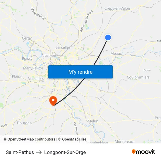 Saint-Pathus to Longpont-Sur-Orge map