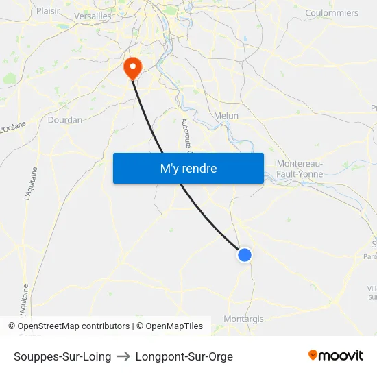 Souppes-Sur-Loing to Longpont-Sur-Orge map