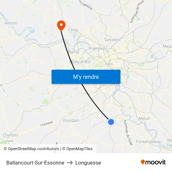Ballancourt-Sur-Essonne to Longuesse map