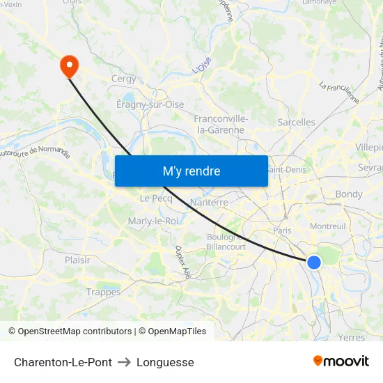 Charenton-Le-Pont to Longuesse map