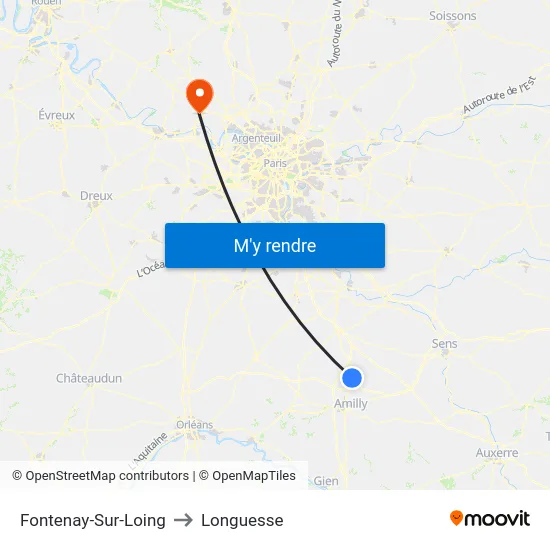 Fontenay-Sur-Loing to Longuesse map