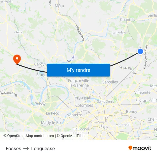 Fosses to Longuesse map