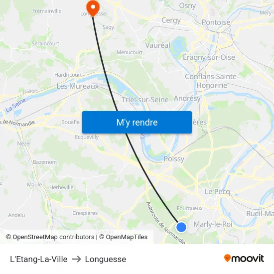 L'Etang-La-Ville to Longuesse map