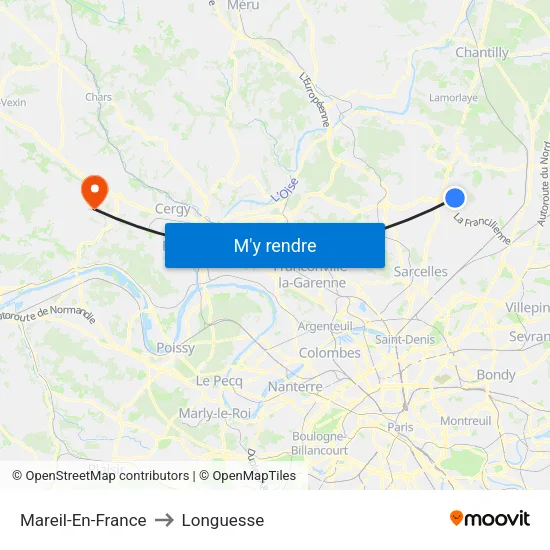 Mareil-En-France to Longuesse map