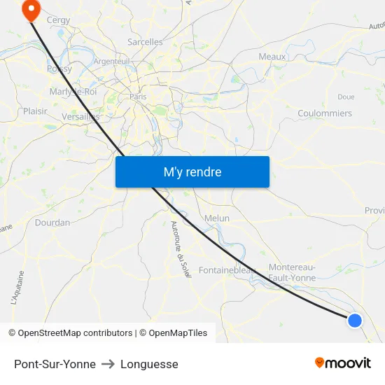 Pont-Sur-Yonne to Longuesse map