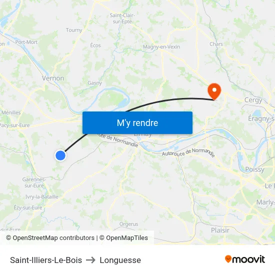 Saint-Illiers-Le-Bois to Longuesse map