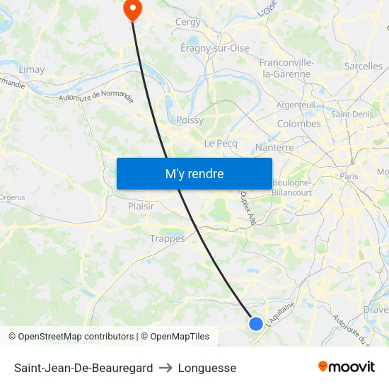 Saint-Jean-De-Beauregard to Longuesse map
