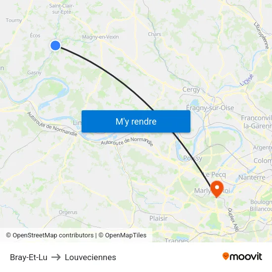 Bray-Et-Lu to Louveciennes map