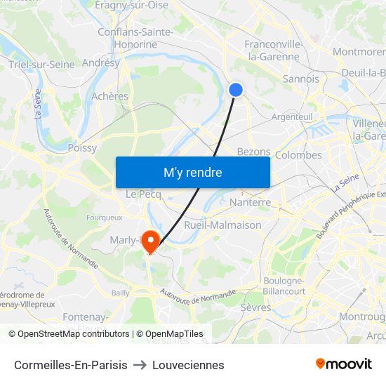 Cormeilles-En-Parisis to Louveciennes map
