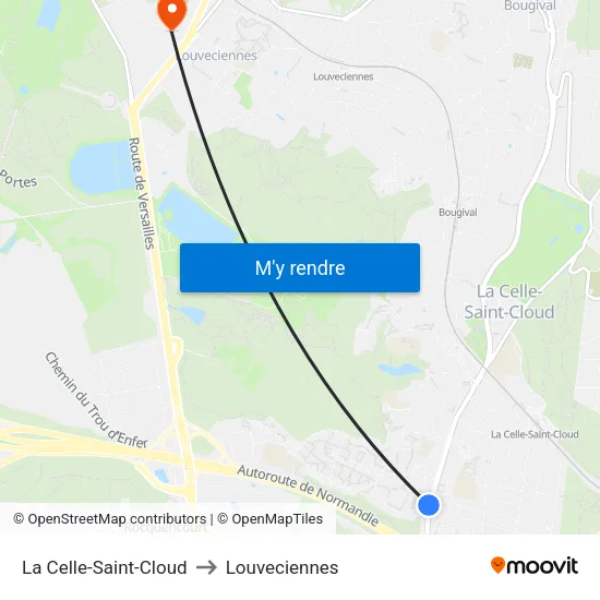 La Celle-Saint-Cloud to Louveciennes map