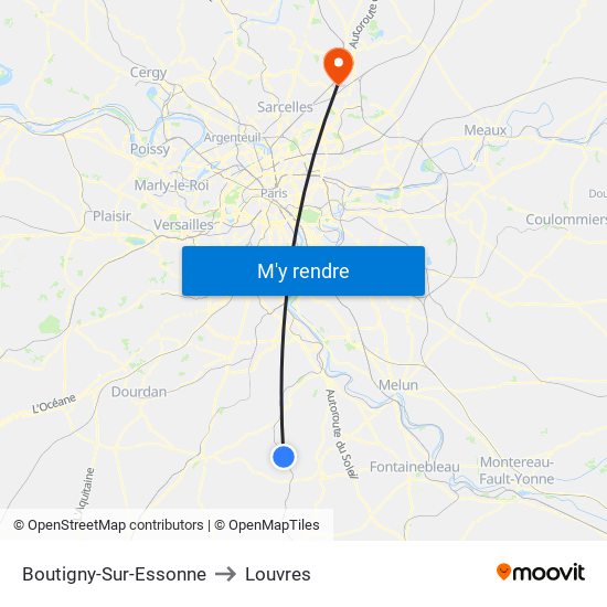 Boutigny-Sur-Essonne to Louvres map