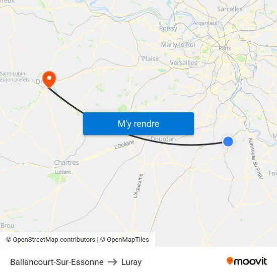 Ballancourt-Sur-Essonne to Luray map