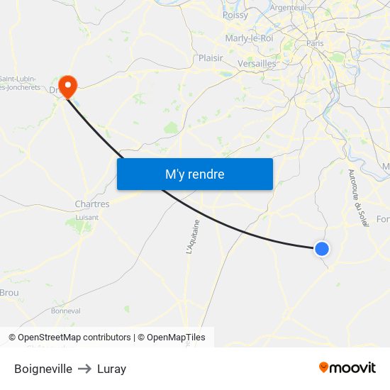 Boigneville to Luray map