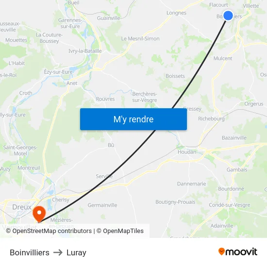 Boinvilliers to Luray map