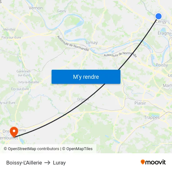 Boissy-L'Aillerie to Luray map