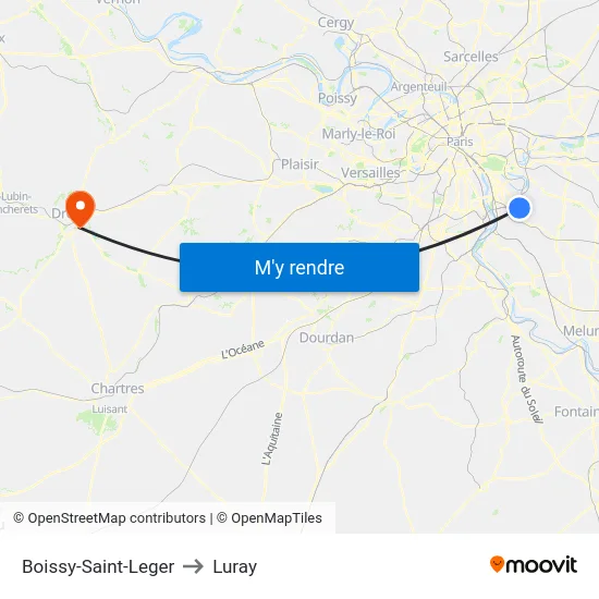 Boissy-Saint-Leger to Luray map