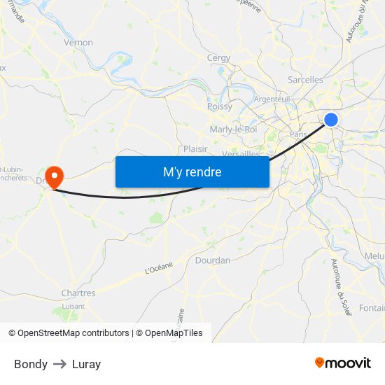 Bondy to Luray map