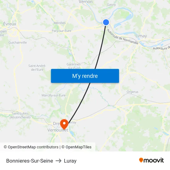Bonnieres-Sur-Seine to Luray map