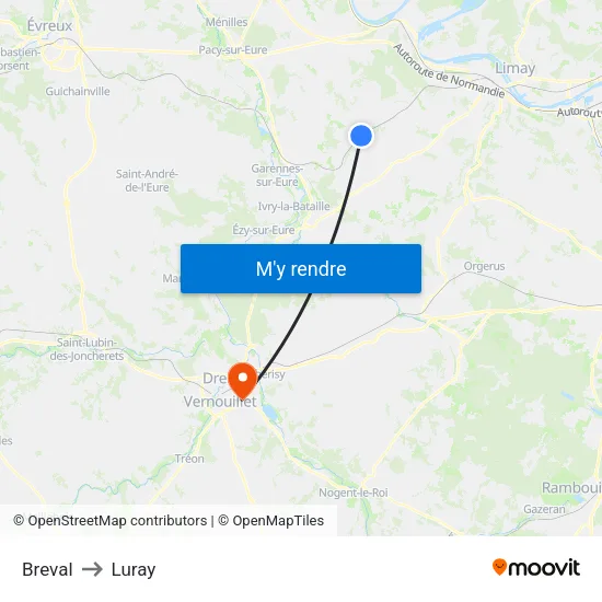 Breval to Luray map
